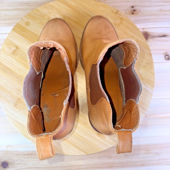 Shoemint Boots Womens 7.5 Spence Cognac Brown Leather Ankle Bootie - Picture 11 of 13